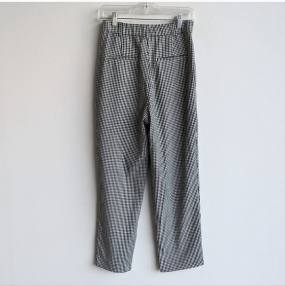 Zara Black and White High-rise Houndstooth Crop Pants - Picture 2 of 5